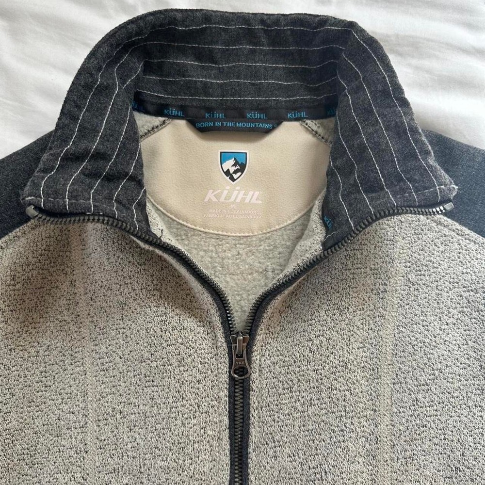KUHL Alfpaca Fleece Jacket  Two Tone Colorblock Full Zip Gray Beige 
Medium - Picture 5 of 8